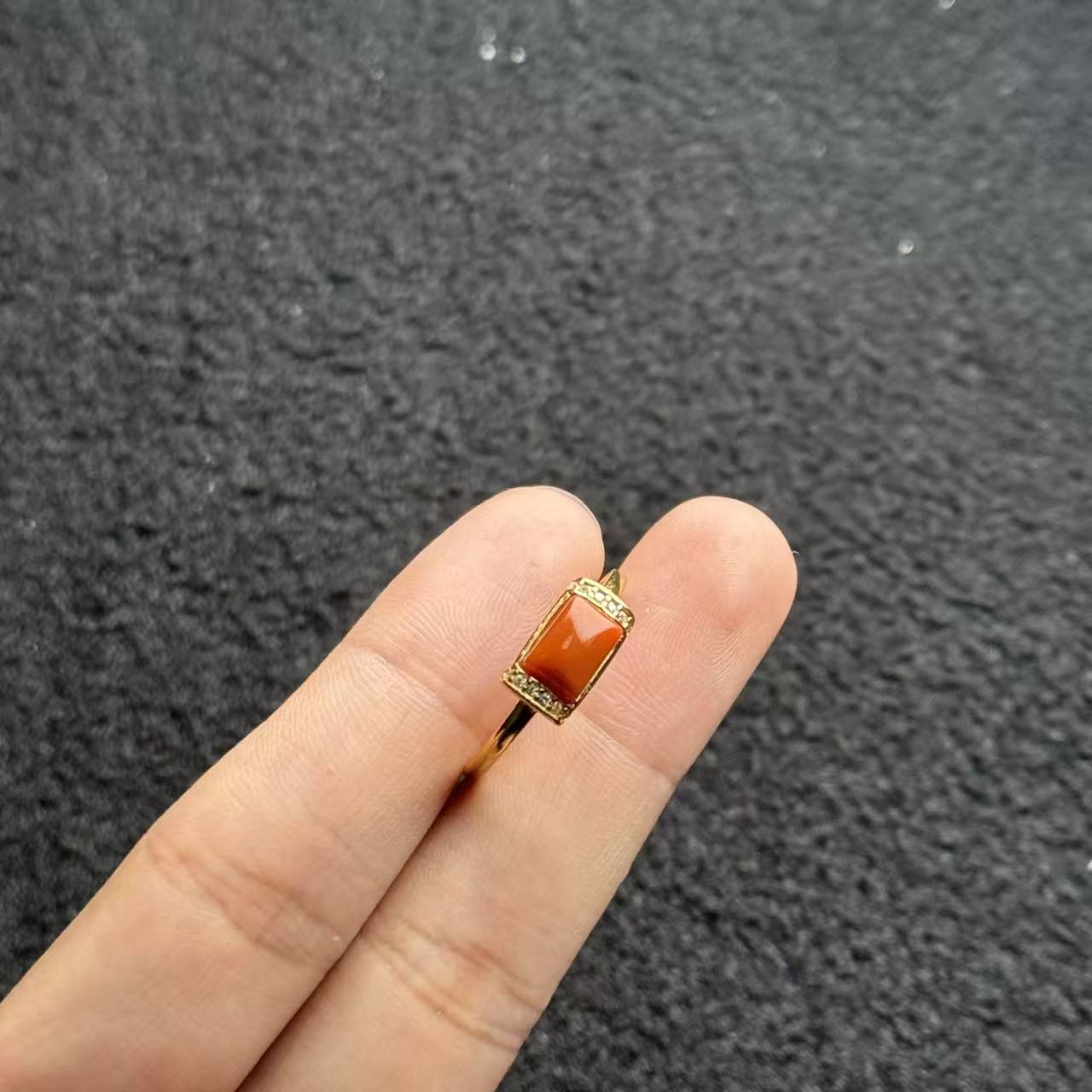 南红（玛瑙）S925银南红戒指-约7*5*4mm-多样性发货-R佳-B7987