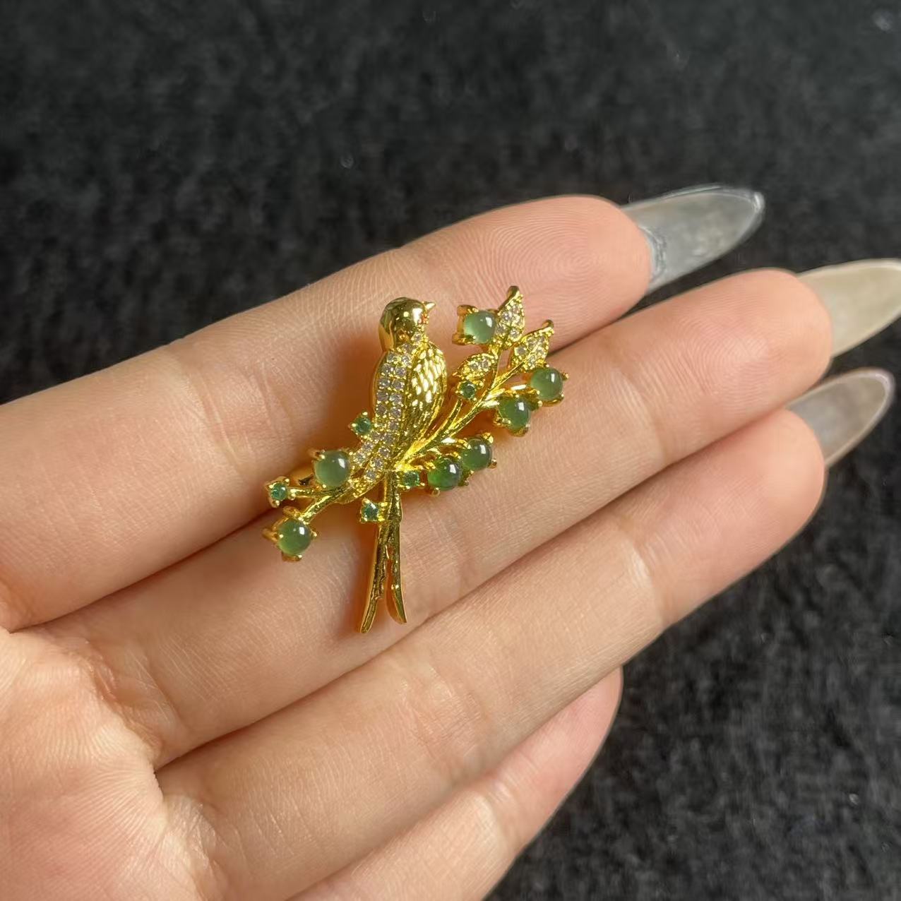 翡翠胸针，多样性发货-M源，B8595