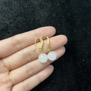 Y欣 多样性发货 A3252 约10mm S925和田玉圆珠耳钩