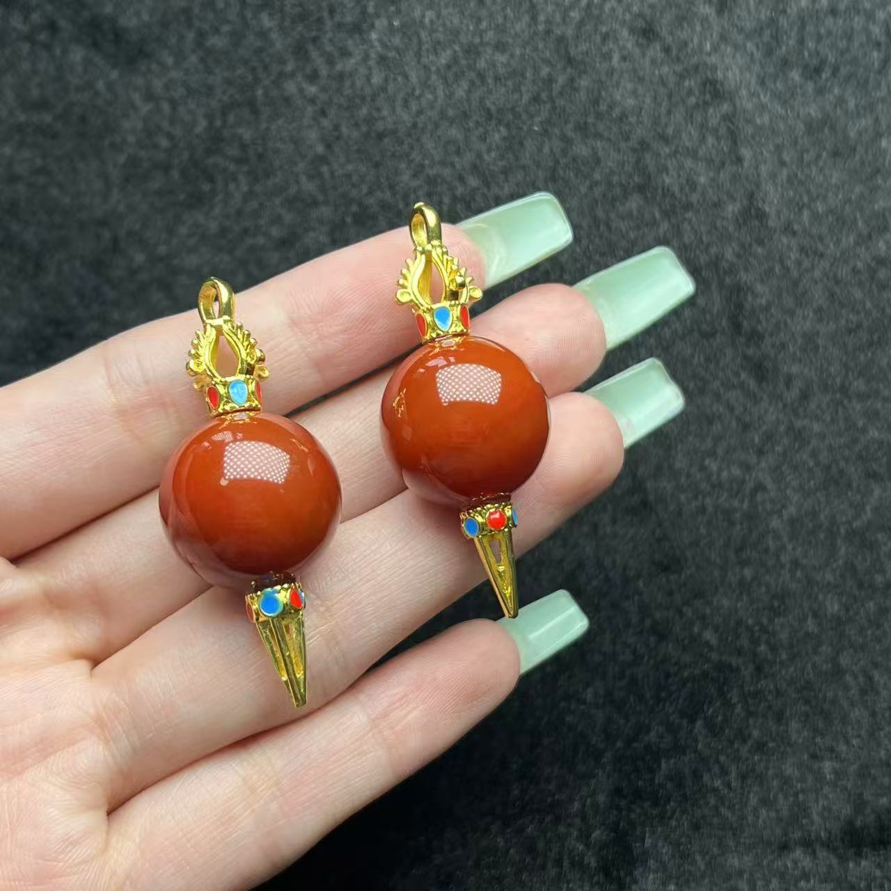 合金玛瑙吊坠-约18*45mm-多样性发货-KS三-Y422
