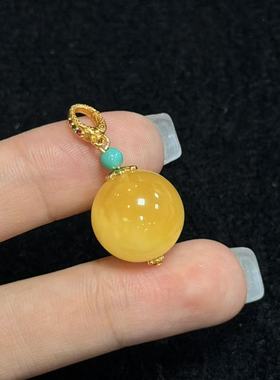 S925蜜蜡吊坠-约15mm-多样性发货-R祥，B9699