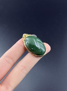 s925银和田玉吊坠-约20*36*9mm-多样性发货-C芮-A5331