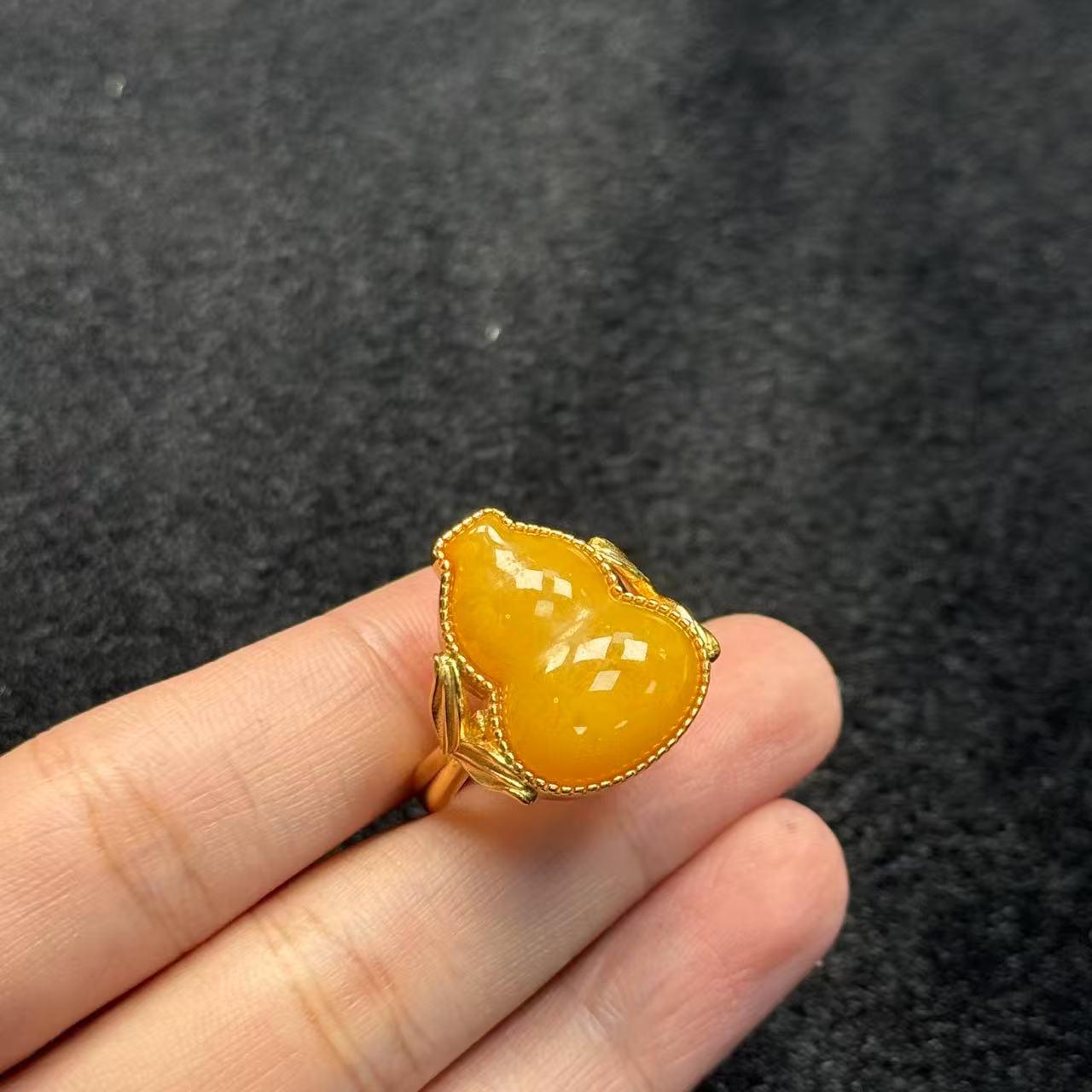 s925银蜜蜡戒指-约21*16*8mm-多样性发货-L宝 B513