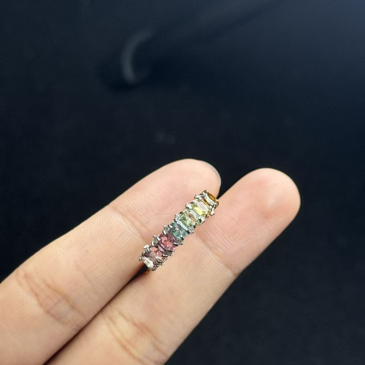 S925碧玺戒指-多样性发货-S优，B8045