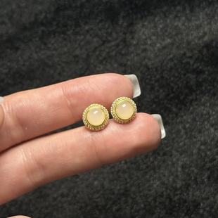 YSP金 多样性发货 B6301 约9mm 925银和田玉耳钉