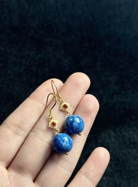 硅化玉s925银珊瑚玉耳钩-约12mm-多样性发货- T福-A4387