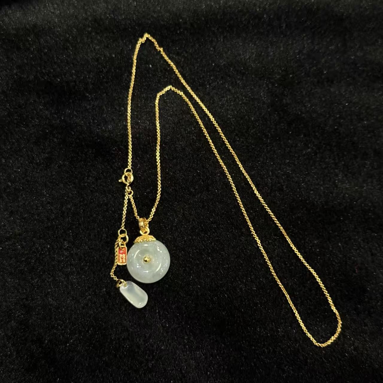 S925翡翠平安扣项链-约20*16*5mm-多样性发货-H春-Y5300