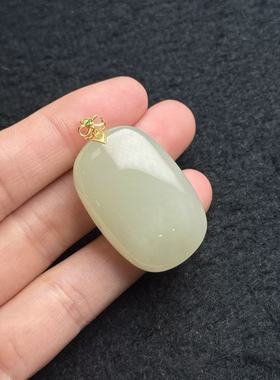 18k和田玉无事牌吊坠，约23*40*11mm，多样性发货-YSP金-A1435，