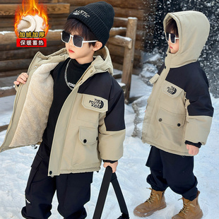 男童冬季棉服儿童派克服加绒加厚外套2026新款中大童宝宝冬装棉袄