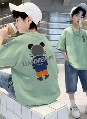 男童夏装套装牛仔薄款短袖两件套