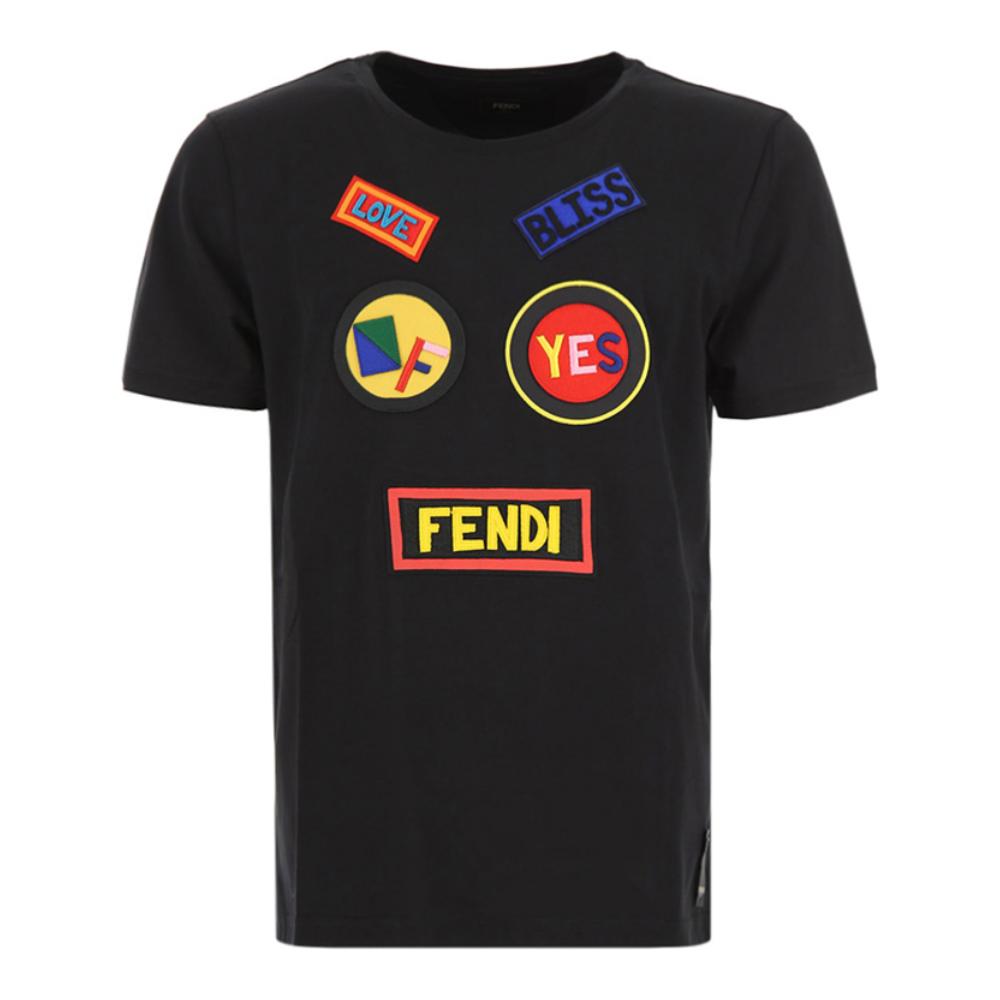 FENDI ÄÐÊ¿ºÚÉ«ÃÞÖÊÀÏ·ðүС¹ÖÊÞÓ¡»¨TÐô