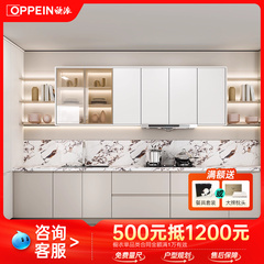 欧派厨柜定制厨房整体橱柜定做304不锈钢橱柜灶台一体柜石英石台