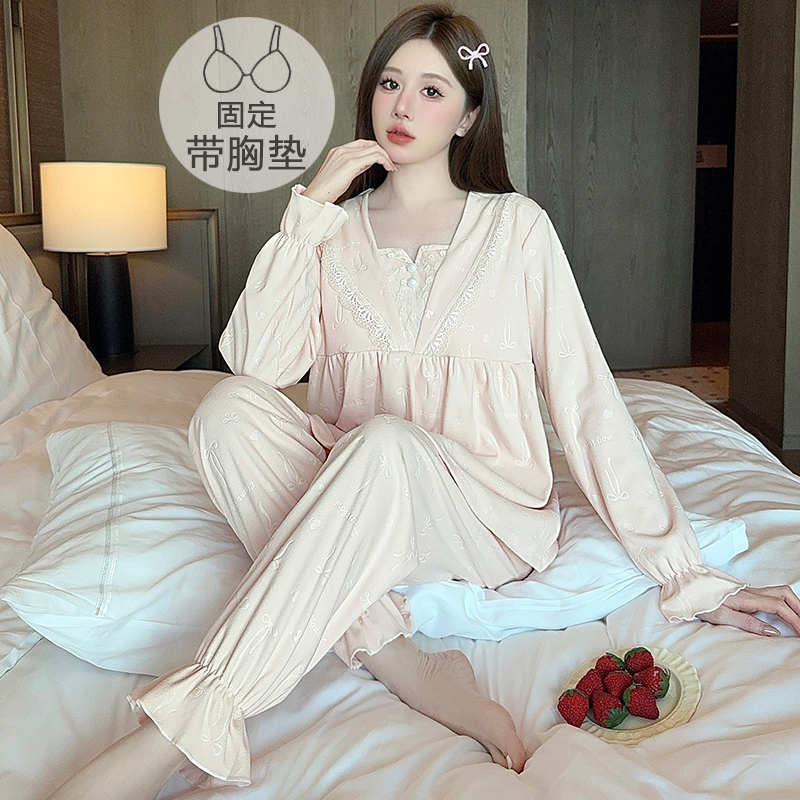 秋冬德绒睡衣女150cm小个子甜美