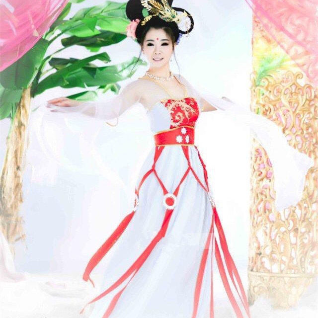 古装汉服元旦演出舞蹈服装86版西游记邱佩宁COS嫦娥飞天演出服