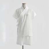 汉服男款 交领斜襟中衣中裤 古风里衣内搭寝衣内衬上衣短袖 古装 道装