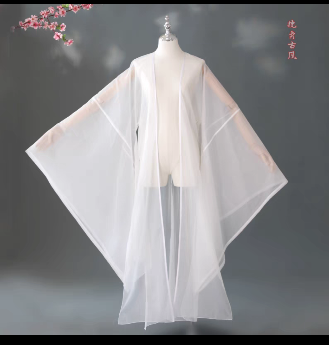 现货古风大袖衫纯色单件汉服飘逸薄纱防晒雪纺纱飘逸男女同款唐制