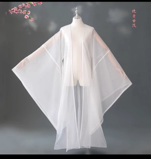 现货古风大袖衫纯色单件汉服飘逸薄纱防晒雪纺纱飘逸男女同款唐制