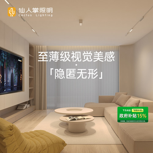 仙人掌照明5mm超薄明装磁吸轨道
