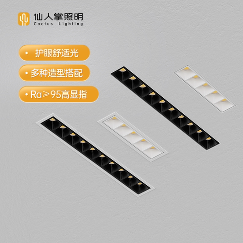 仙人掌照明客厅嵌入式条形格栅灯