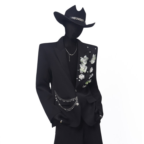 BlackClothes金属胸针男士西装