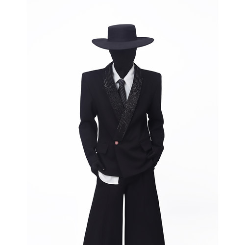 BlackClothes烫钻舞台男西装