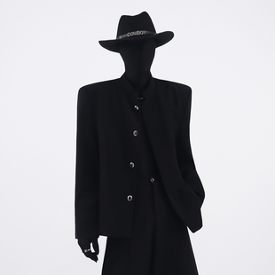 Black Clothes暗黑新中式短款秋季西服立领痞帅个性垫肩百搭西装