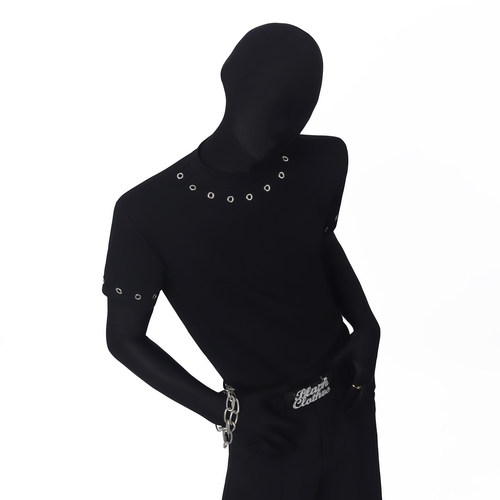 BlackClothes金属圆圈短袖T恤男