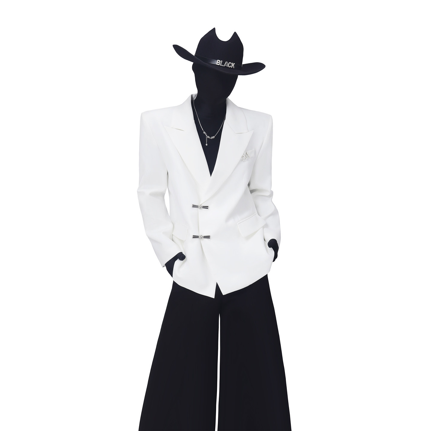BlackClothes小众设计感金属西装外套男轻奢高级感宽肩休闲西服潮