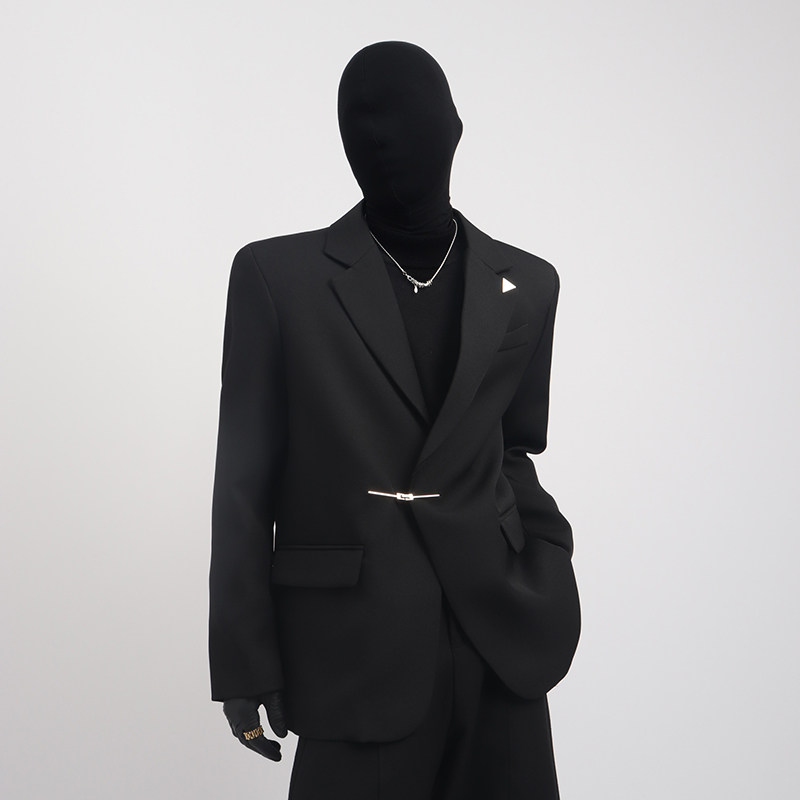 Black Clothes高级感小香风西装外套男痞帅气质潮流金属扣西服潮