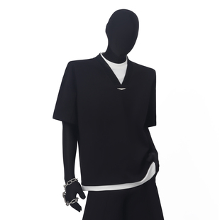 Blacklothes韩系简约休闲风假两件短袖T恤男女同款日常夏季上衣潮