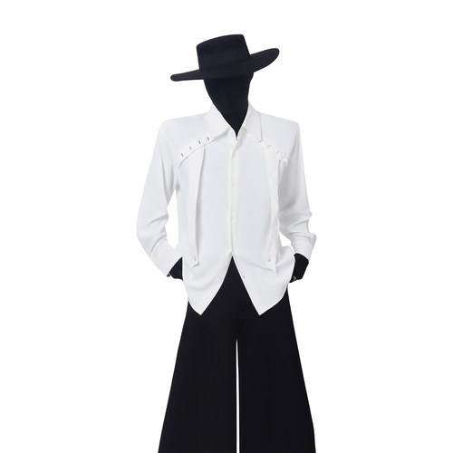 BlackClothes痞帅飘带衬衫男