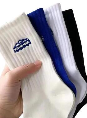 潮流袜子男中筒袜秋冬季男士雪山袜情侣女袜ins潮运动篮球长筒袜