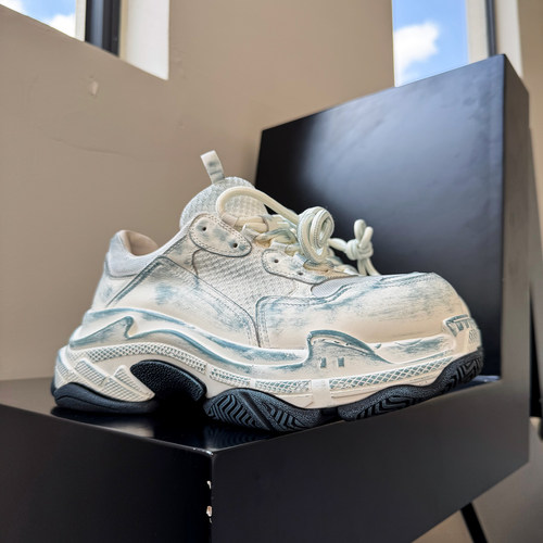 白擦色炮弹鞋男复古老爹鞋