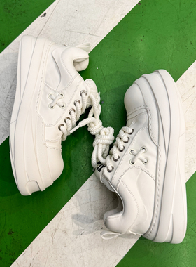 【帽子先森】白色XX系带大头米奇板鞋男真皮松糕鞋国潮休闲低帮鞋