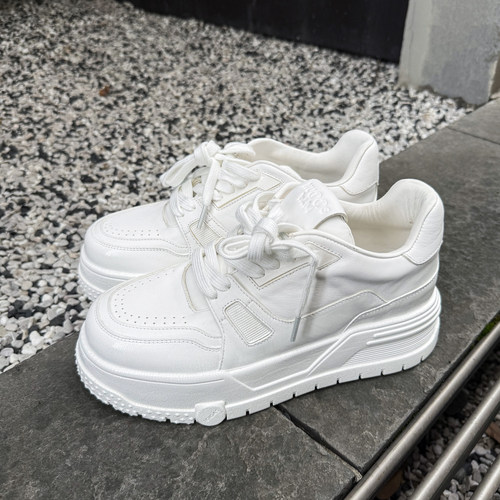 巨好穿白水泥滑板鞋真皮小白鞋潮