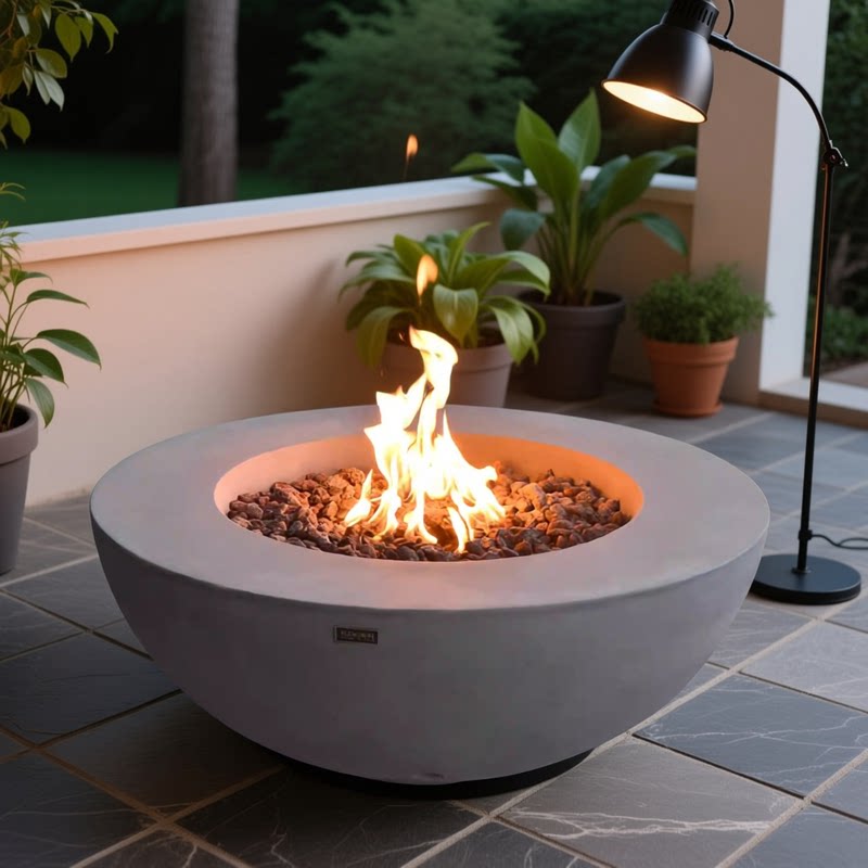 美式户外庭院装饰真火壁炉家用天然气烤火炉煤气石材烤火桌取暖器