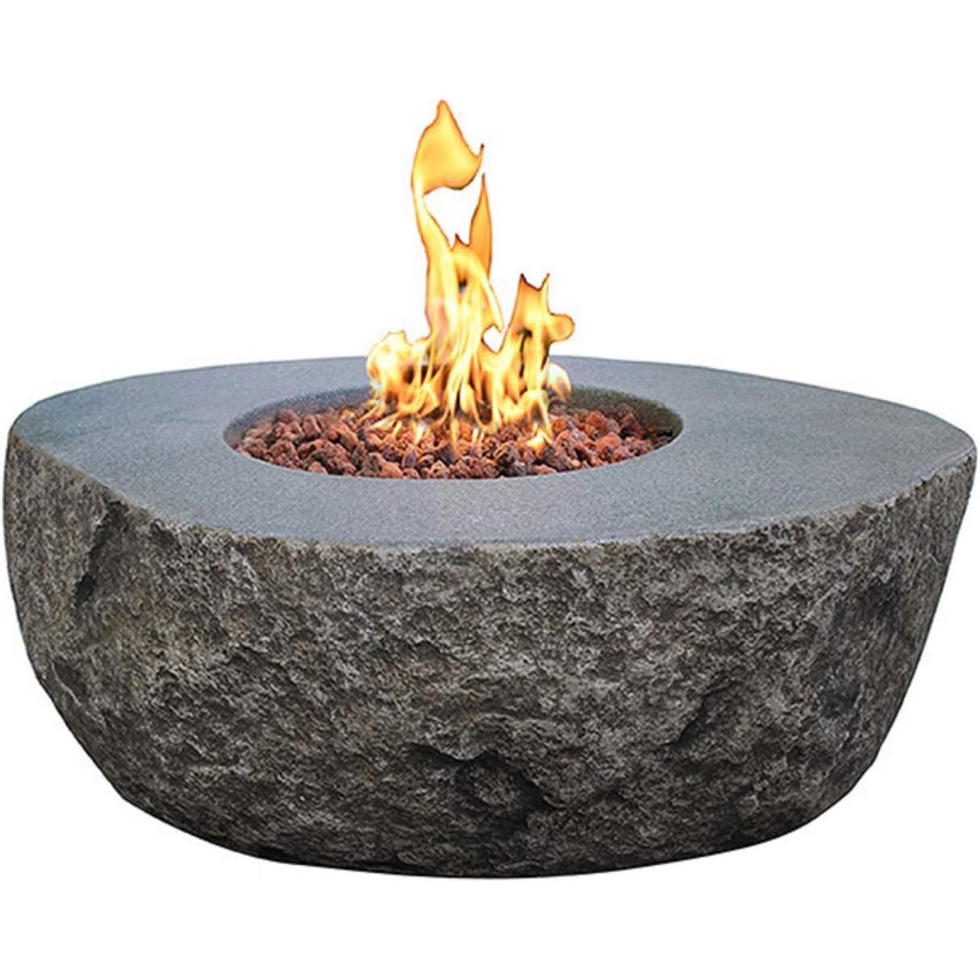 户外石头壁炉仿石效果液化气壁炉燃气炉取暖火炉真火庭院烤火炉