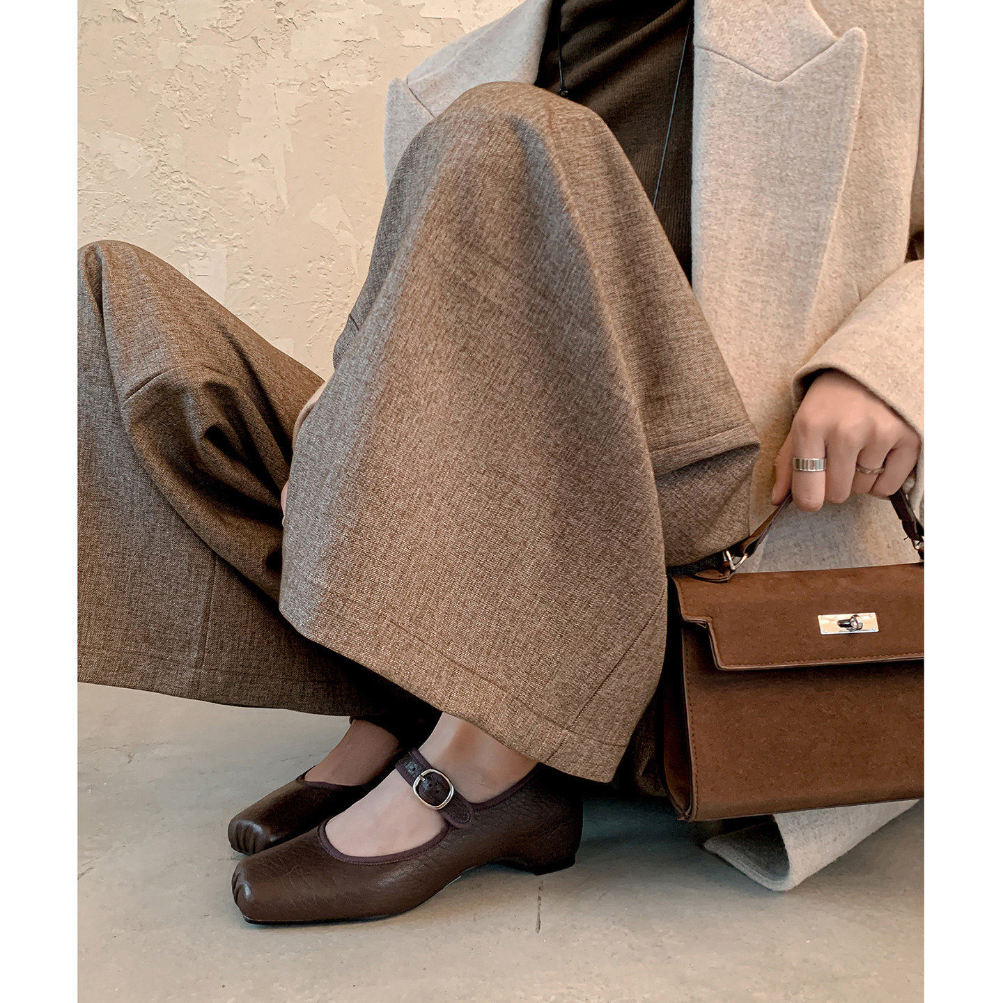 羊皮版法式内玛丽珍鞋女2025新款小个子浅口单鞋芭蕾舞鞋子