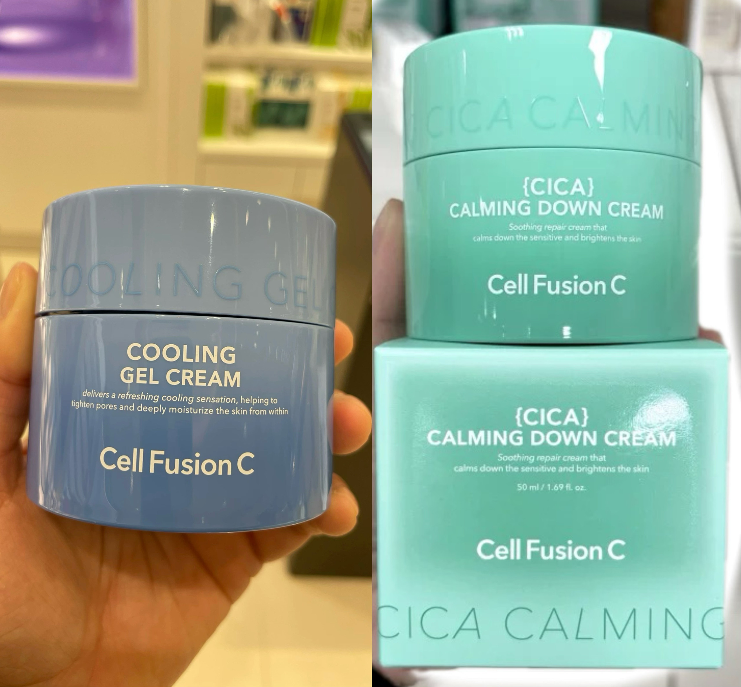 【韩国正品】Cell Fusion C秀肤生面霜蓝色款绿色积雪草款补水