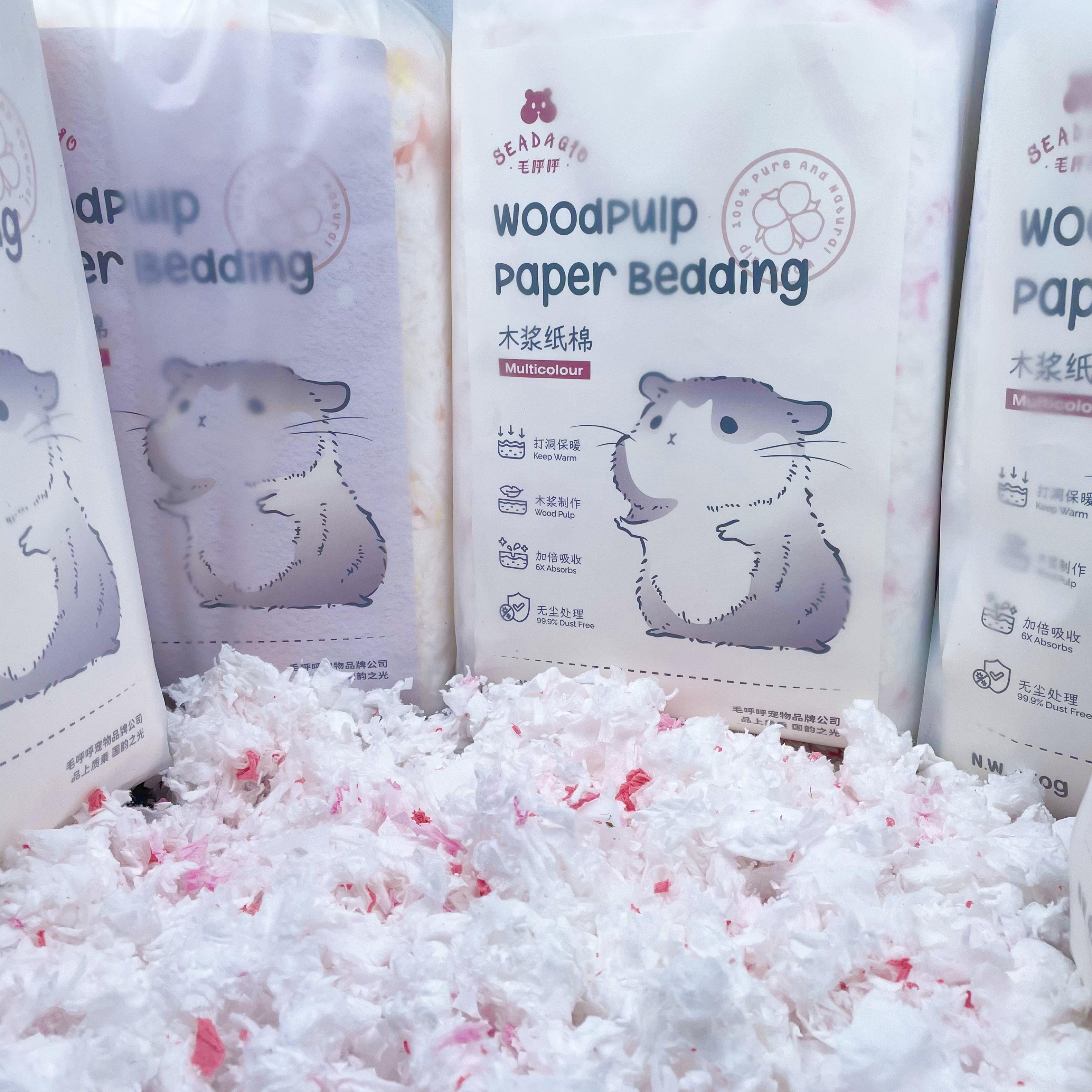 毛呼呼纸棉仓鼠金丝熊四季通用纸棉垫料造景柔软除臭无尘木浆纸棉