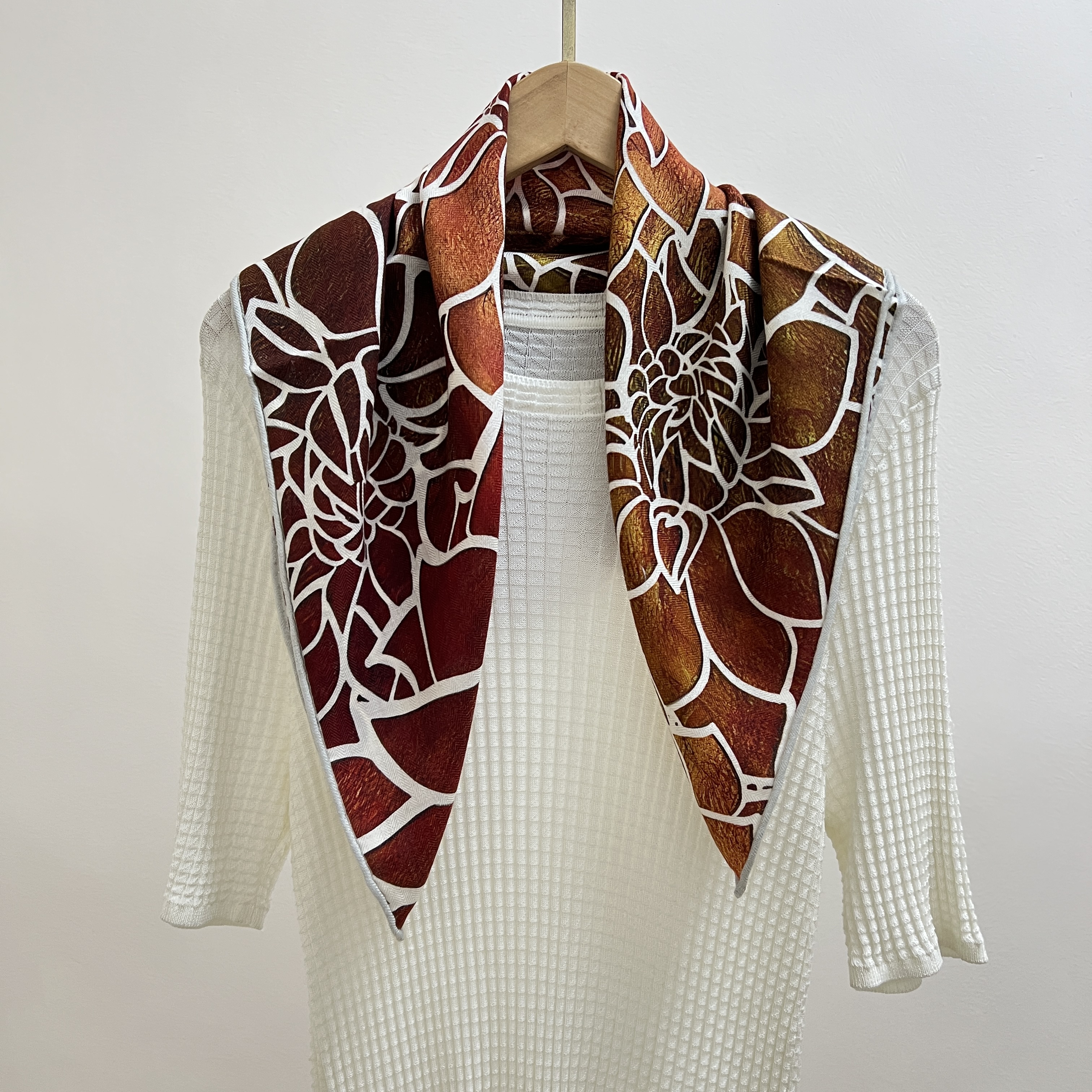 牡丹65cm丝毛中方巾秋冬季保暖护颈百搭小围巾