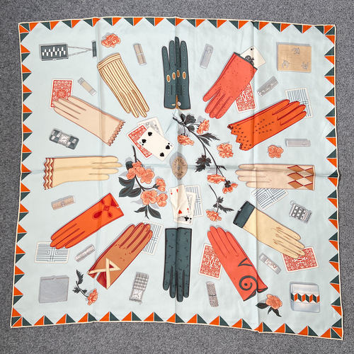 手套时光100桑蚕丝90cm18姆米重磅真丝斜纹双面丝巾时尚百搭方巾