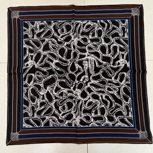 黑色编织之梦65cm丝毛方巾秋冬时尚 通勤围巾保暖百搭披肩小丝巾