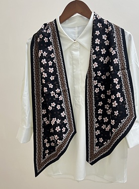 樱花的季节丝毛双层大飘带长巾秋冬时尚保暖百搭丝巾24*146cm