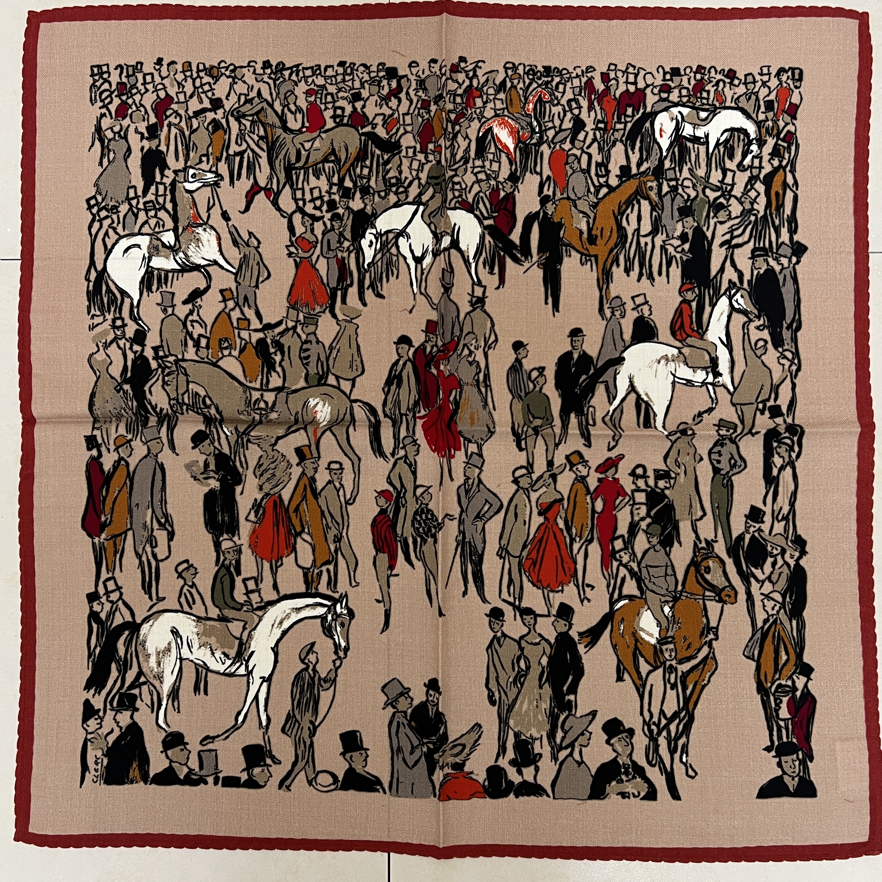 贵族赛马65cm 丝毛中方巾秋冬季保暖护颈百搭小围巾