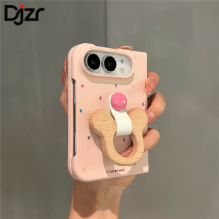 适用iPhoneDuo手机壳女新爆款高级感粉色立体米奇指环扣外壳苹果18ultra阔折叠屏硬壳fold四角全包防摔保护套