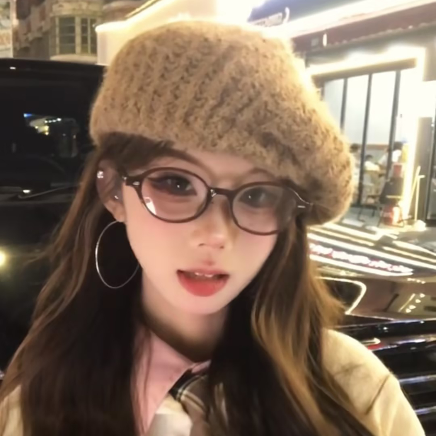 韩系纯色针织贝雷帽女2025新款秋冬季大头围八角帽显脸小画家帽子