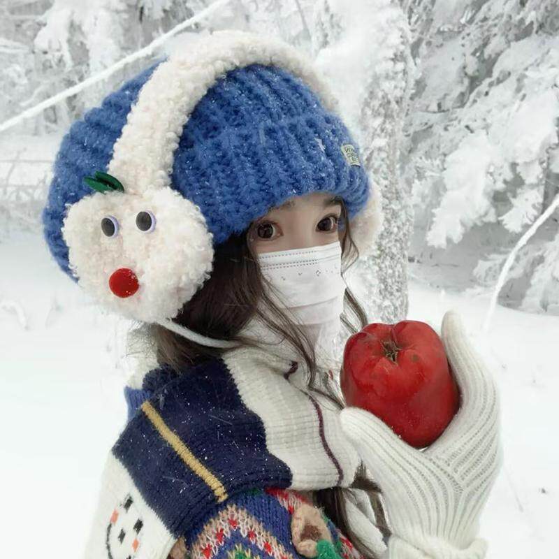 可爱毛绒苹果耳罩冬季保暖