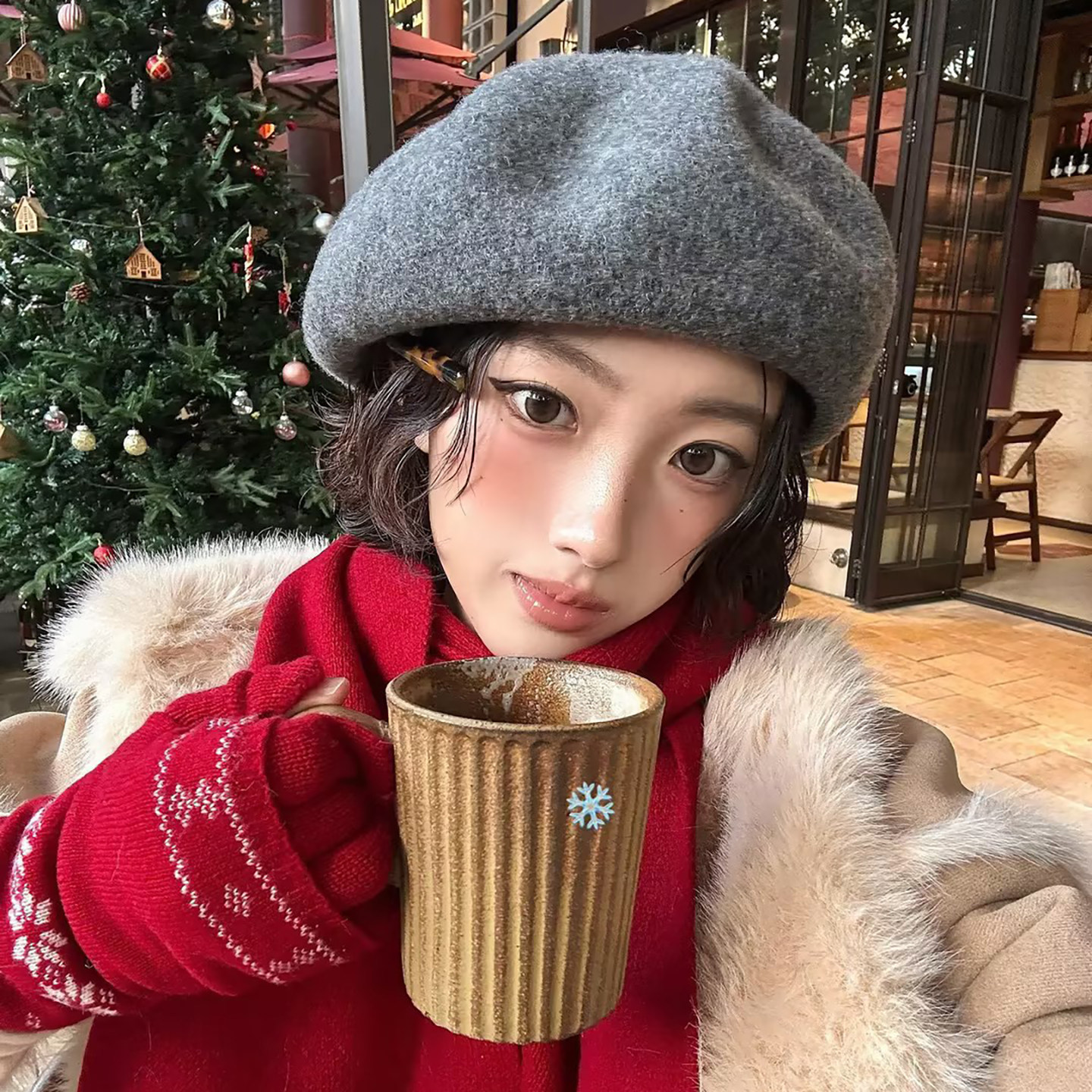 纯色羊毛呢贝雷帽女秋冬季百搭显脸小蓓蕾帽日系文艺复古画家帽子