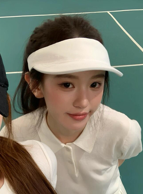 夏季白色防晒遮阳空顶帽女户外运动跑步透气鸭舌帽纯色百搭太阳帽